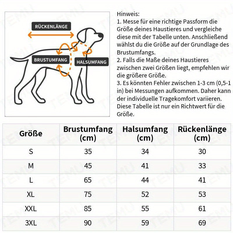 Wasserdichter, Winddichter Hundemantel Für Kaltes Wetter